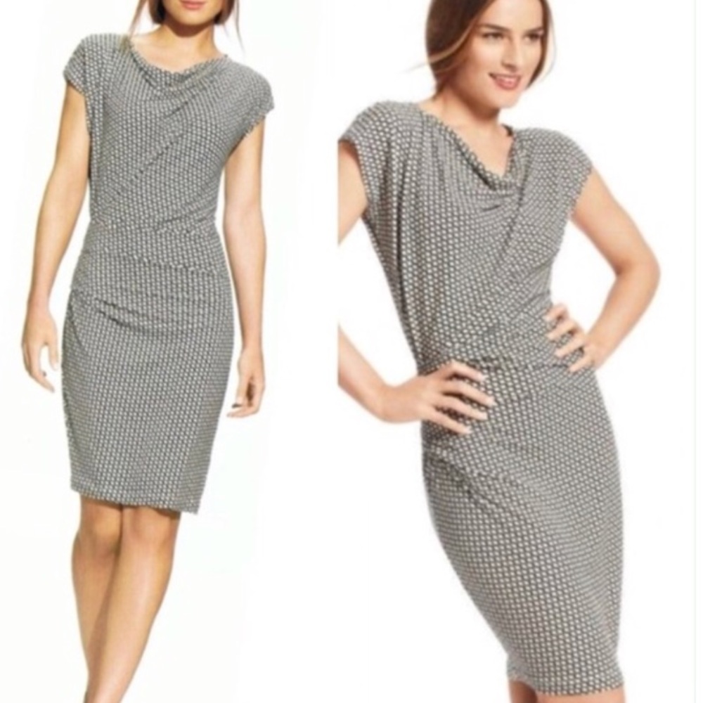 CAbi Graphic Print Monroe Jersey Sheath Dress